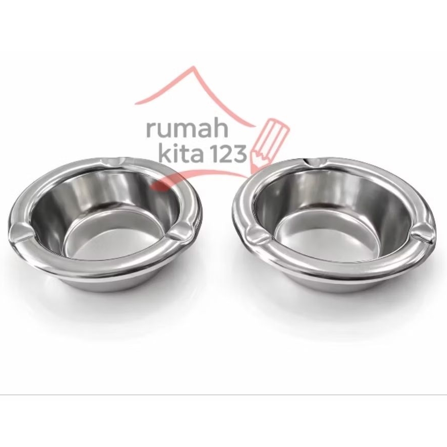 Asbak Bulat D12cm Stainless Steel Tebal Anti Karat - Home Pro