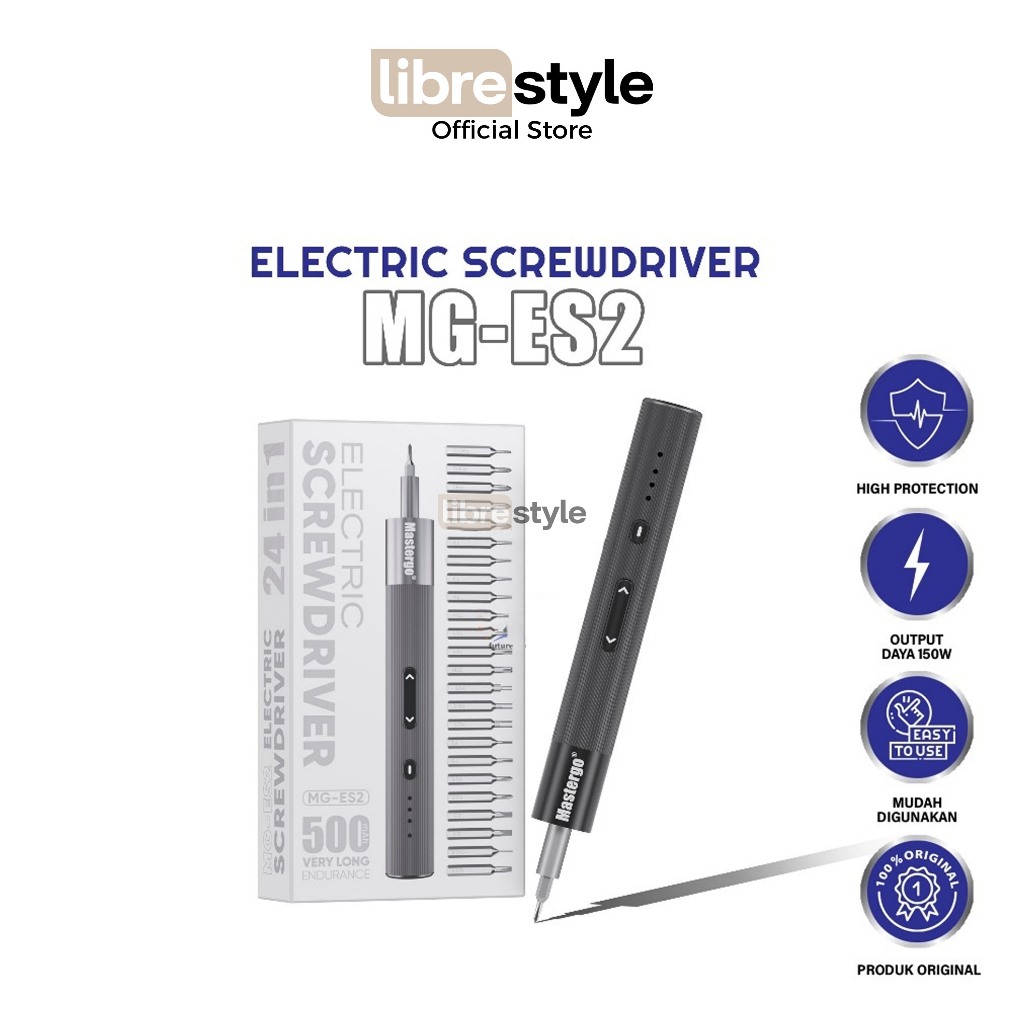 MASTERGO mg-es2 obeng elektrik 24 in 1 precision screwdriver bit s2 alloy type-c 500mah - precision 