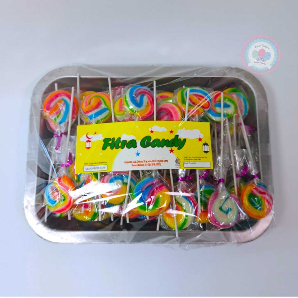[ISI 60 PCS] Permen Lolipop Berhadiah Nampan Stainless - Candy Lollipop - PIRT - HALAL INDONESIA