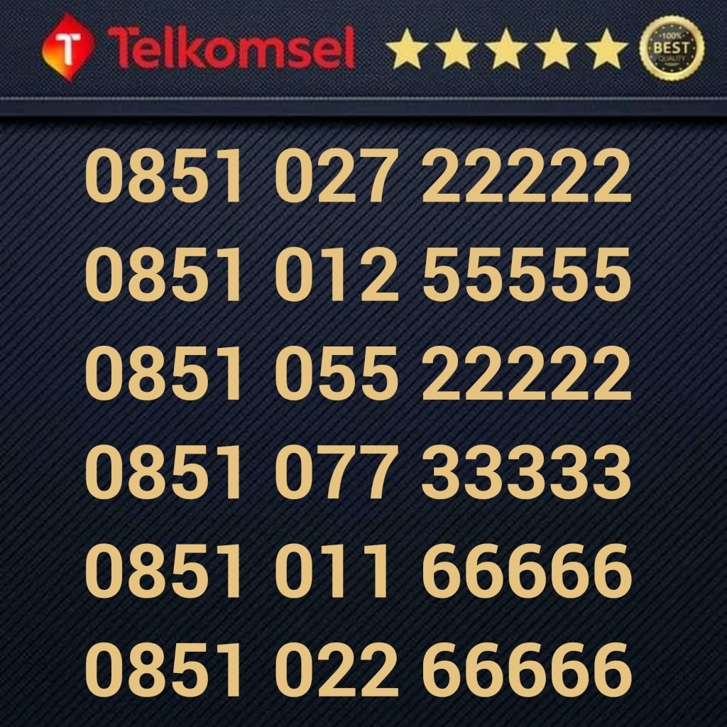 Kartu Perdana Telkomsel Flexi - Nomor Cantik - 0851 027 22222 0851 012 55555 0851 055 22222 0851 077