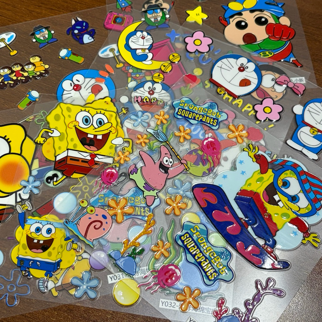 Sticker Tumbler / Sticker Casing Doraemon Sinchan & Spongebob