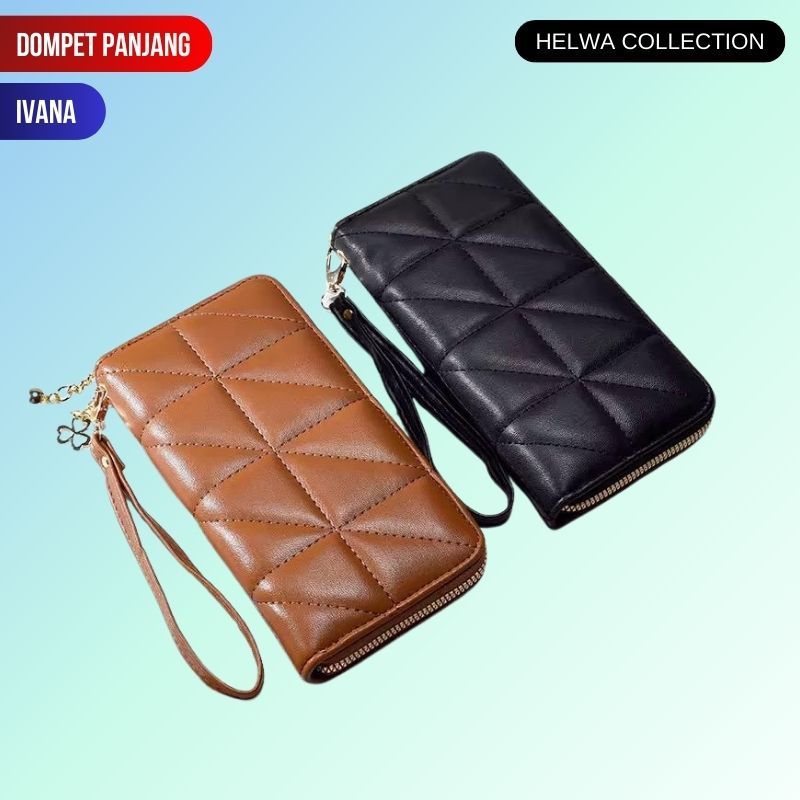 Dompet Kulit Wanita Premium Import Dompet Panjang Simple Viral - Ivana by Helwa