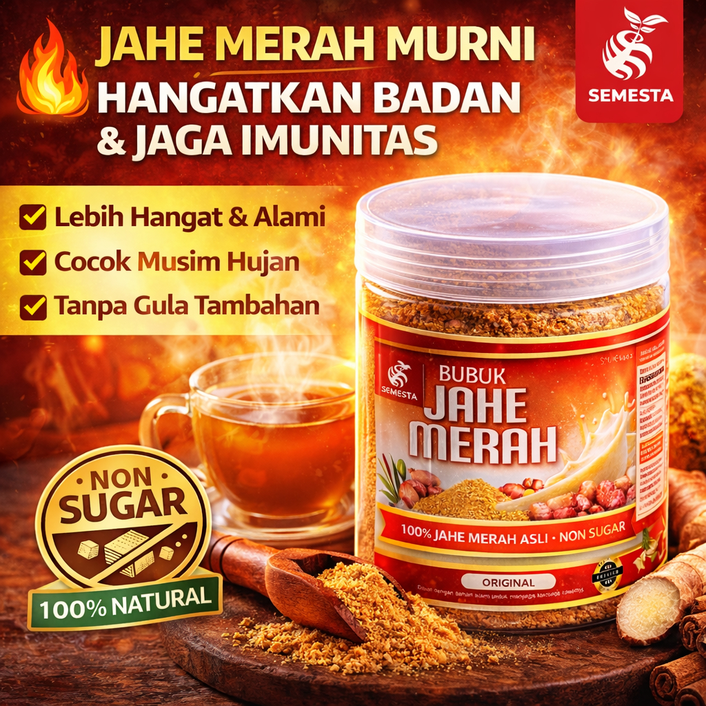 Jahe Merah Bubuk Asli 440gr Non Sugar 100% Murni | Bubuk Jahe Merah Tanpa Gula
