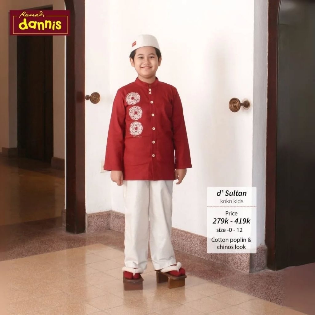 Dannis d'Sultan One Set Koko Setelan Celana Baju Muslim Anak Laki-laki