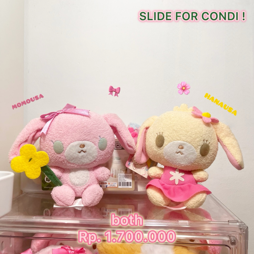 Let go sugarbunnies sanrio taito plush momousa & hanausa sanrio
