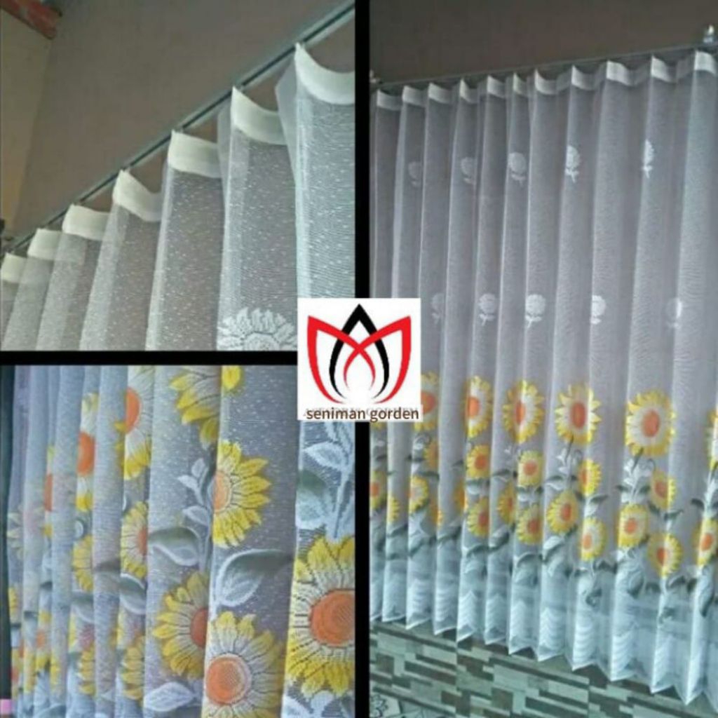 Vitrase Gorden Motif Tirai Jendela Minimalis Puring Dalaman Vitras Lokal