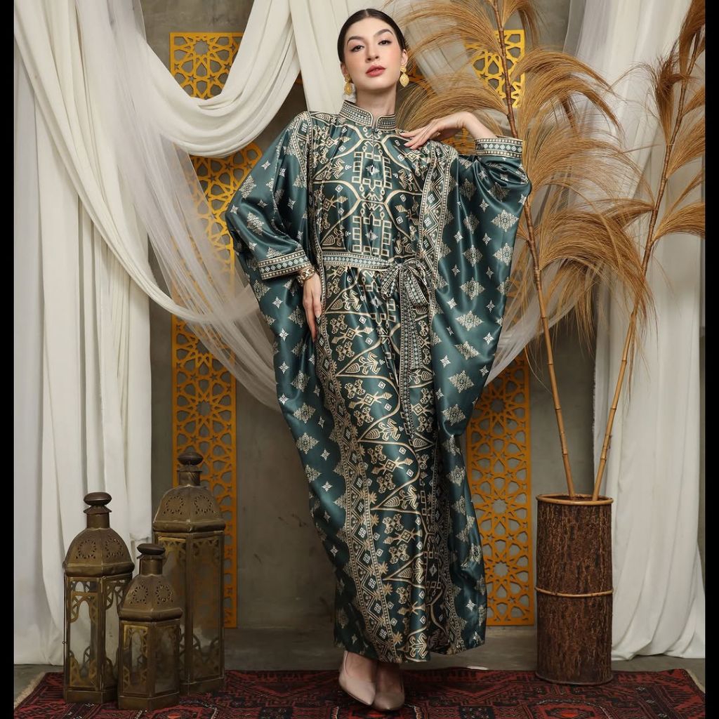 Kaftan Hijau | Kaftan Green | Kaftan Modern | Kaftan Jumbo | Long Kaftan | Dress Hijau | Dress Green