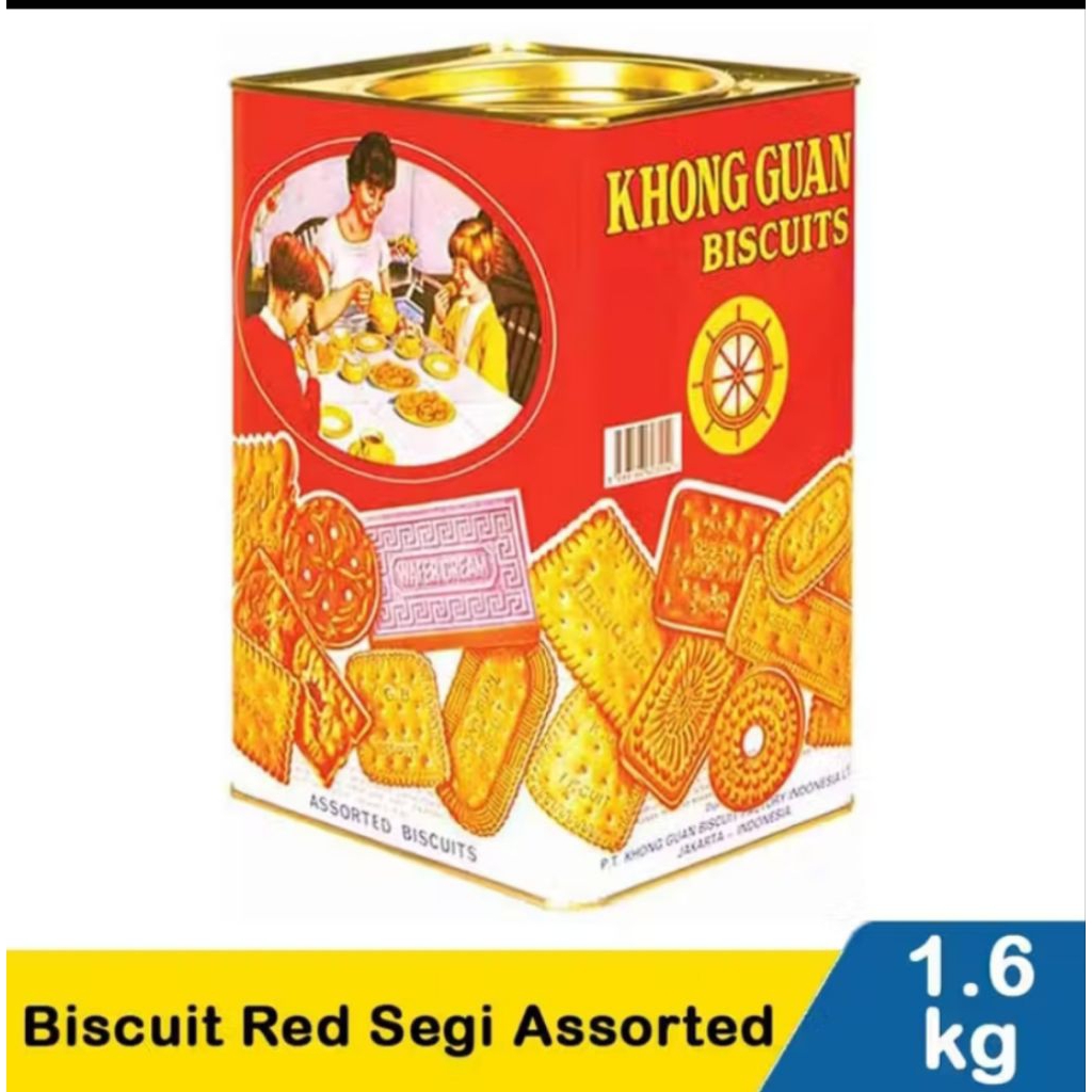 Khong Guan Assorted Biscuits 1,6kg Kaleng Besar Merah – Biskuit Campur Premium Isi Lengkap Cocok Leb