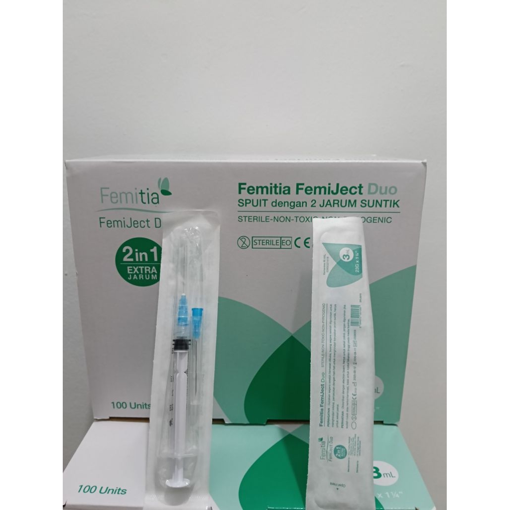 jarum suntik spuit 3 ml FEMITIA gratis jarum 1 pcs