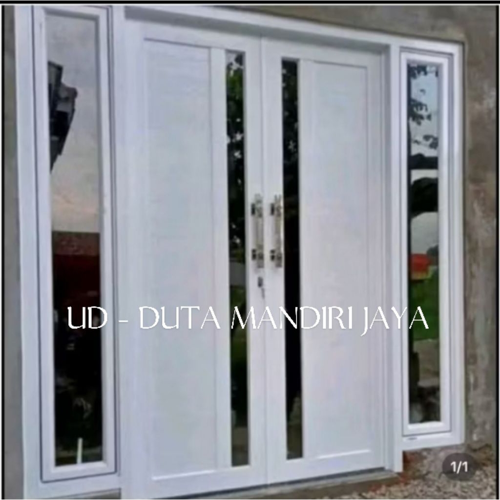 Pintu utama model tarung + jendela kanan kiri bahan alumunium 3inc full T210 L220 full keseluruhan d