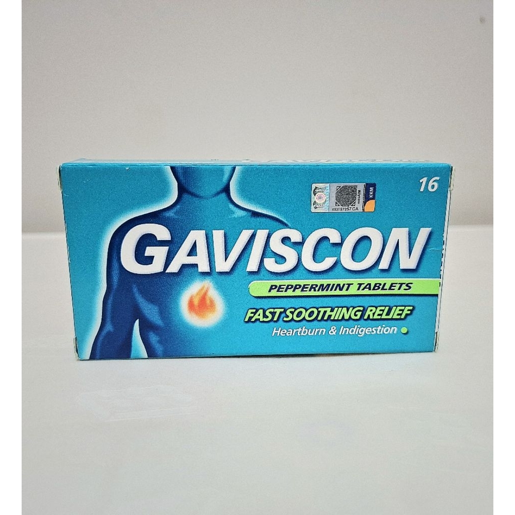 Gaviscon Peppermint Tablets 16 Tablet Fast Soothing Relief