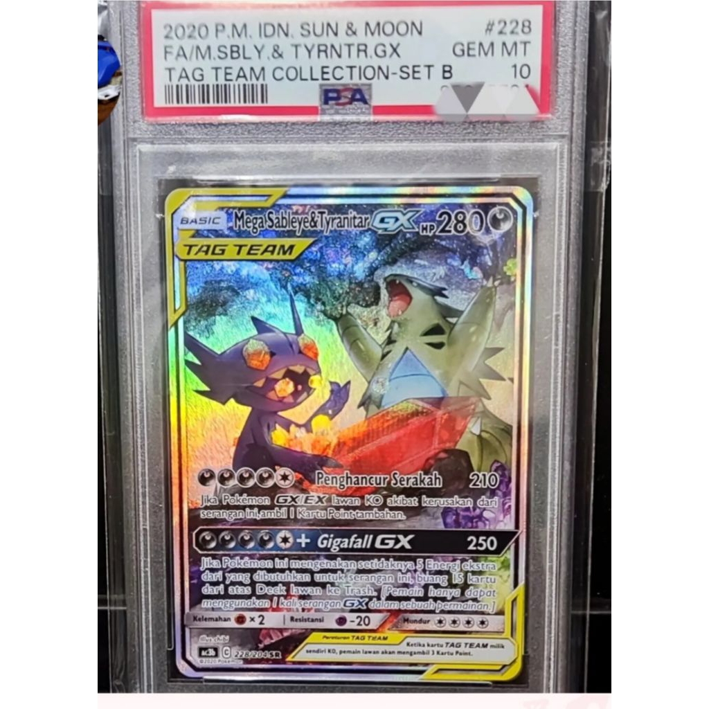 MEGA SABLEYE & TYRANITAR GX SR AA INDO PSA 10 ORI