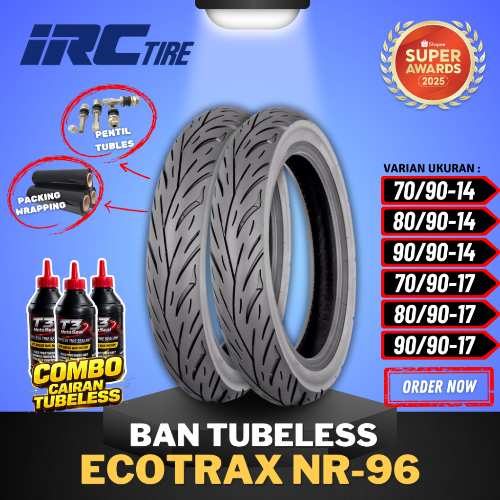 [READY COD] BAN IRC ECOTRAX NR96 TUBELESS RING 14 RING 17 ( 70/90-14 / 80/90-14 / 90/90-14 / 70/90-1