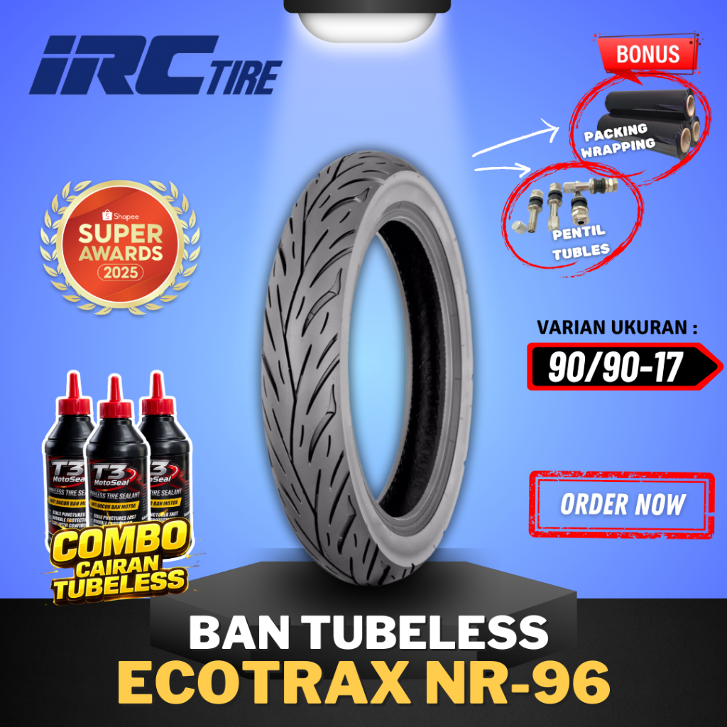 [READY COD] BAN IRC ECOTRAX NR96 TUBELESS RING 17 90/90-17  / BAN IRC TUBELESS RING 17 / BAN IRC ECO