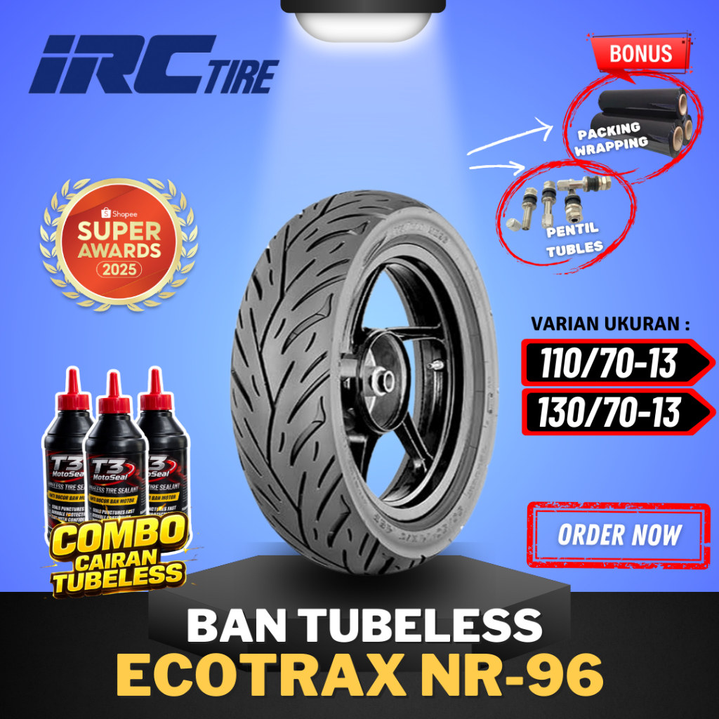 [READY COD] BAN IRC ECOTRAX NR96 ( 110/70-13 & 130/70-13 ) RING 13 / BAN TUBELESS IRC RING 13 BAN MO