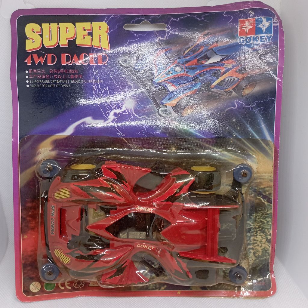 Rep Tamiya gokey spin cobra merah mini 4wd