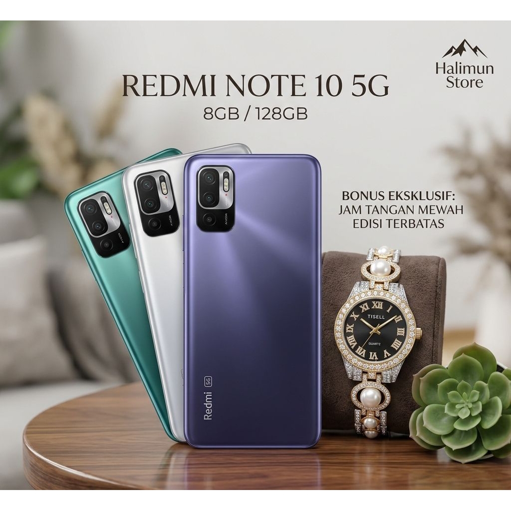 Redmi Note 10 5G 8/128GB Second Like New + Bonus Jam Tangan Mewah