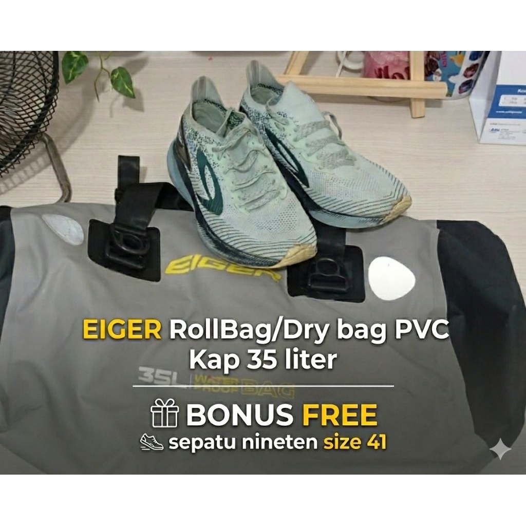 Eiger RollBag/Dry bag Pvc Kap 35 liter + Bonus Sepatu nineten