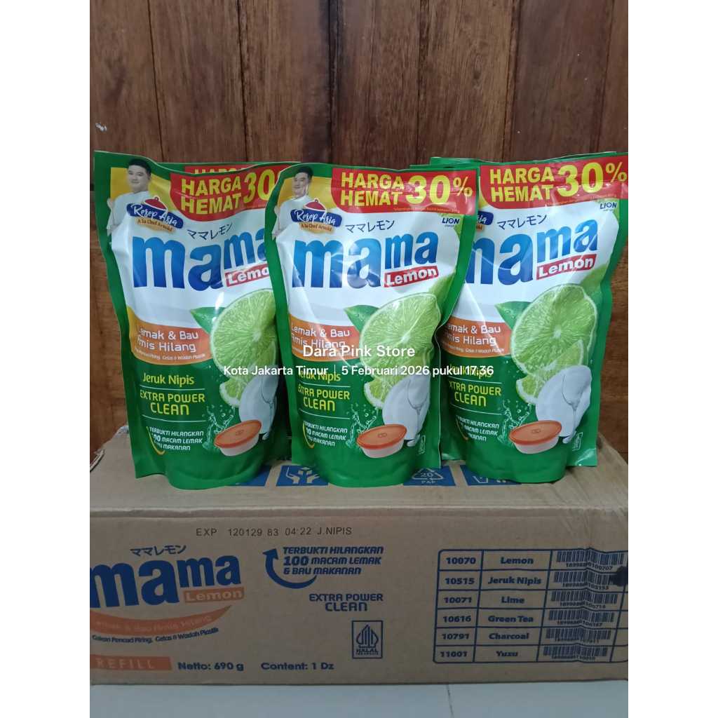 MAMA LIME Sabun Cuci Piring 690 ml / Mama Lime Pouch Refill / Mama Lime Cairan Pencuci Piring / Mama