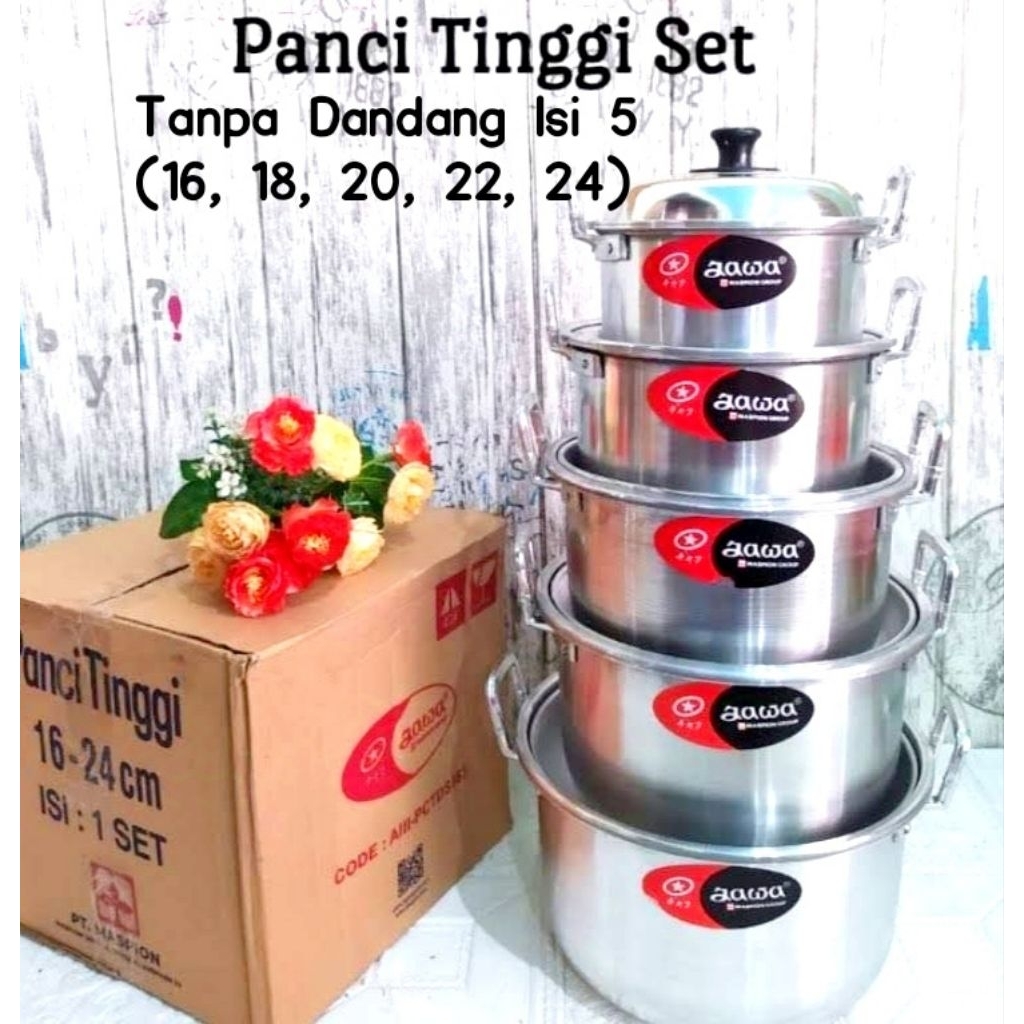 Panci jawa maspion susun 5 16/24 TD (Tanpa Dandang) / panci masak jawa maspion / panci aluminium jaw