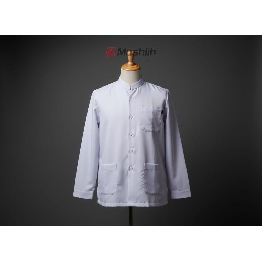 KD93 & KJ3 - AL WAFA - Koko Pria Putih Al Wafa Bahan Toyobo - Koko Haibah Polos Saku Diaepan Exclusi