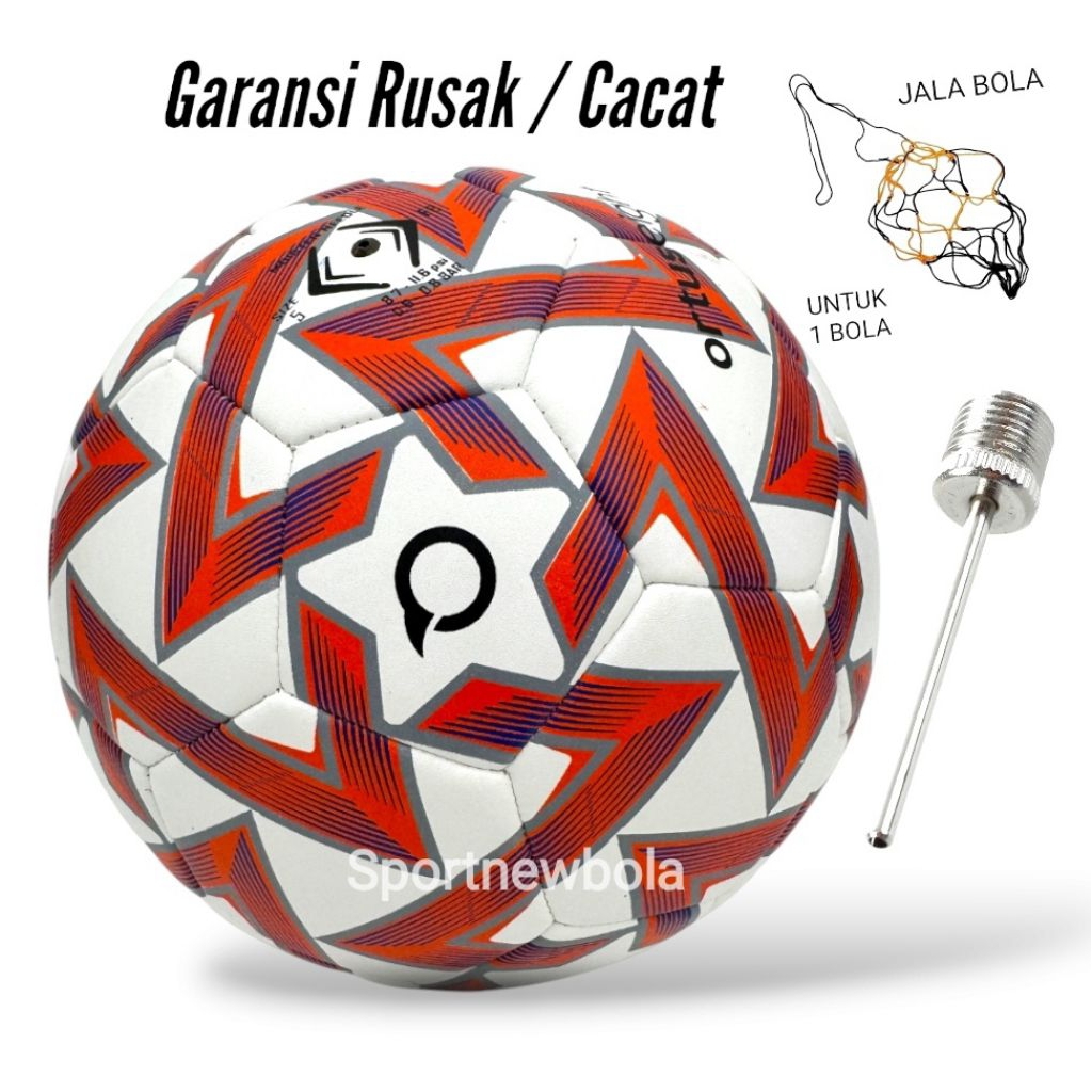 Bola Sepak OrtusEight ZEPPELIN Size 5 Original Bonus Pentil Jaring Bola Kaki No 5 Bola Sepak Origina