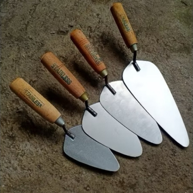 Cetok STAINLESS - Cetok Tukang Bahan Plat Stenlis Tebal - Cetok galur - Sendok Semen