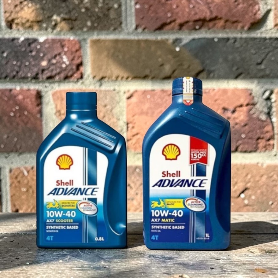 Oli Mesin 100% Original SHELL ADVANCE SCOOTER AX7 MATIC [ 10W-40 ] 4T 800ml & 1000ml Mesin Sepeda Mo