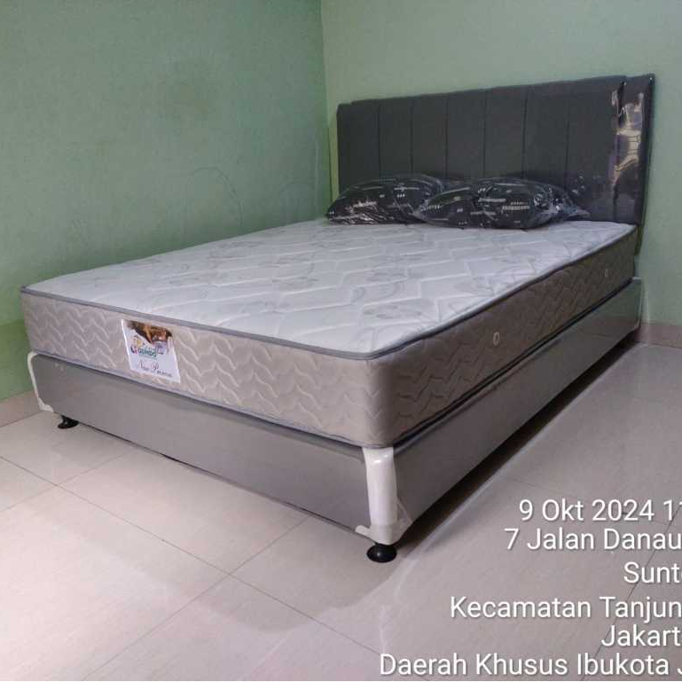 GUHDO Spring Bed Full Set Gratis Bantal 2 Bh Kasur Divan Sandaran