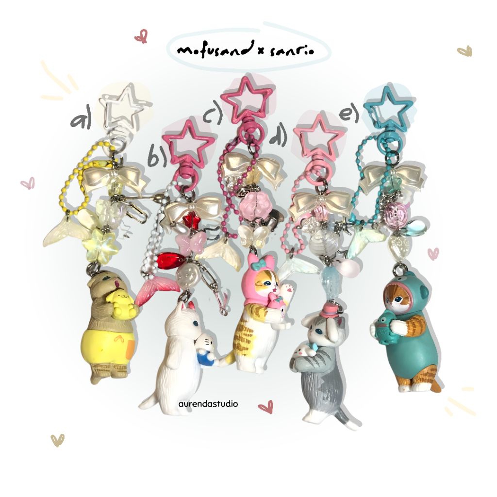 (aurendastudio) mofusand x Sanrio trinket| mofusand keychain| gantungan mofusand