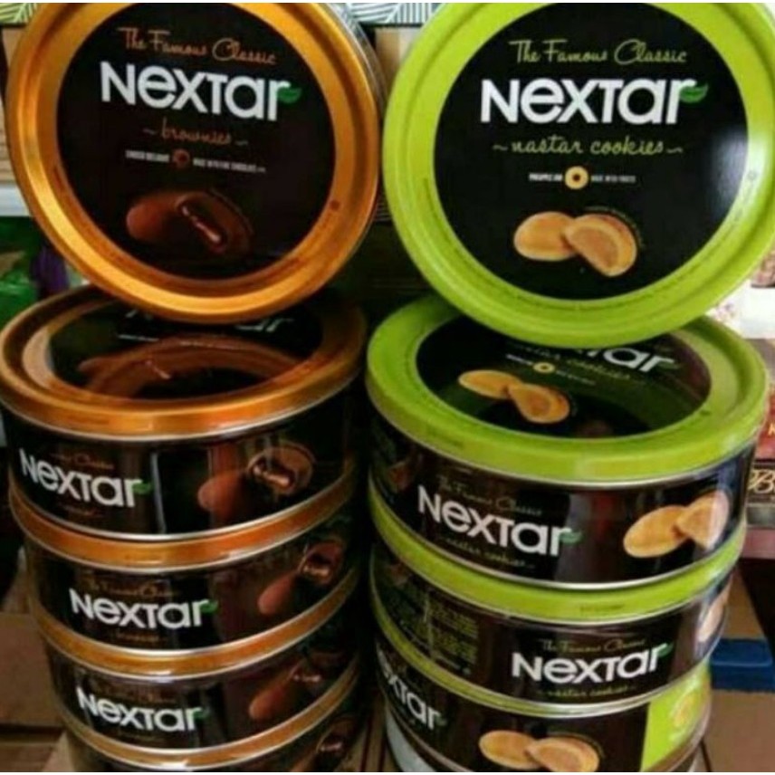 NEXTAR Kaleng Nastar Brownies 140g Rasa Nanas Cokelat - Biskuit/Kue Kaleng Lebaran