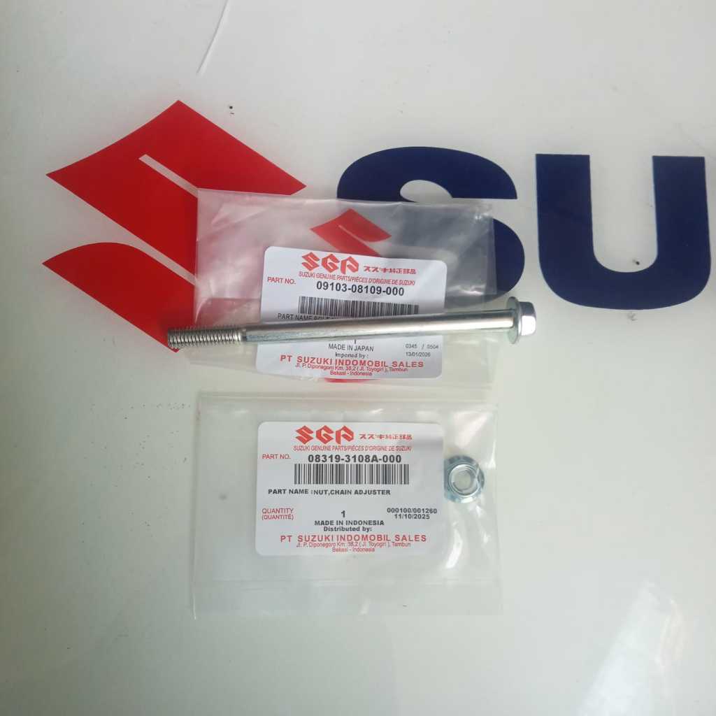 SEPASANG BAUT PEGANGAN ATAS MESIN 8X120 DAN MUR SUZUKI SATRIA 2TAK 2T RU120 LUMBA KOTAK PETAK HIU LS
