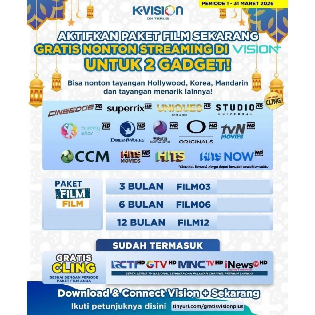 Voucher Paket FILM K-Vision 30 Hari