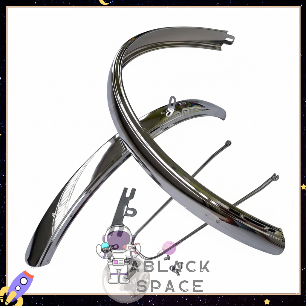 Spakbor Sepeda 26 Fullset Fender Chrome Besi Taiwan MTB Federal Citybike selebor Warna Stainless