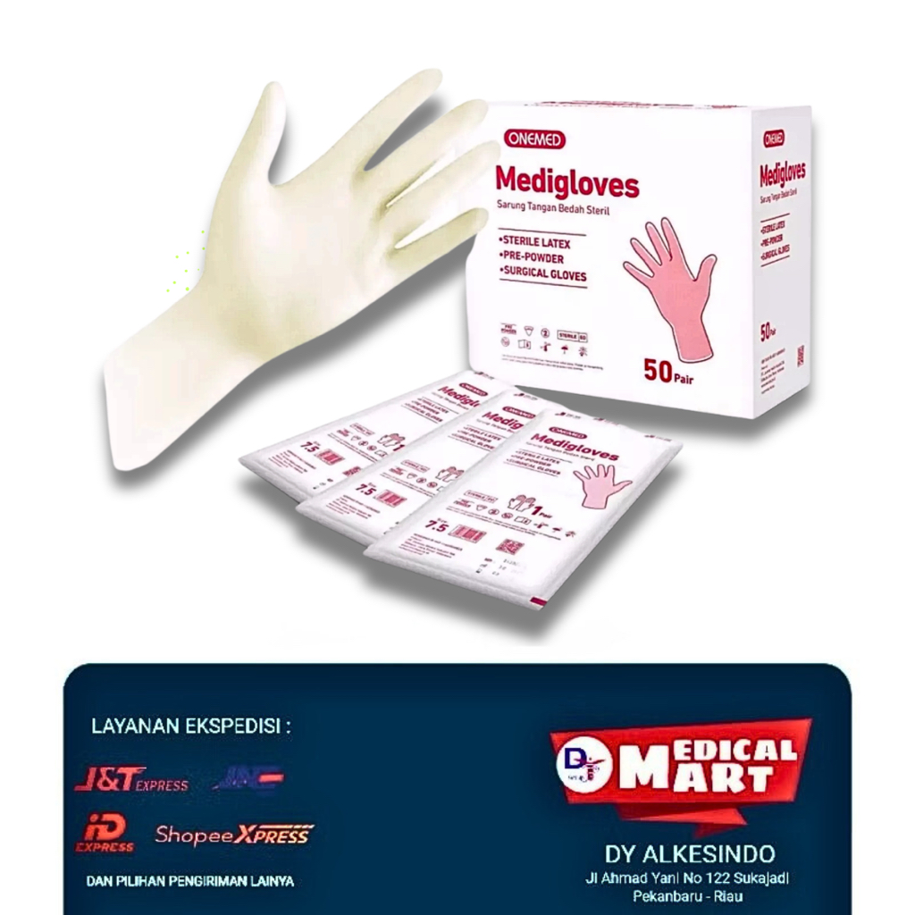 Medigloves Handscoon Steril ukuran 6, 6.5, 7, 7.5, 8, 8.5