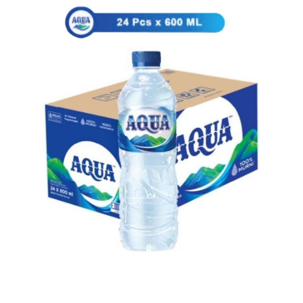 AQUA Botol Sedang 600ml 1 Dus