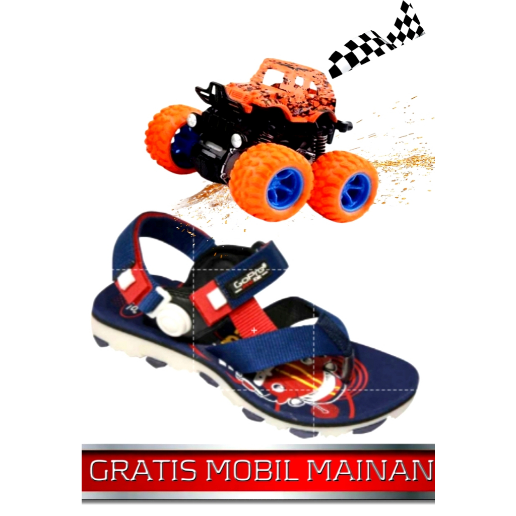 SANDAL ANAK UNISEX BERHADIAH MOBIL MAINAN CEWE_COWO SHOP SANDAL GUNUNG ANAK HOMYPED LAKI LAKI Size 2