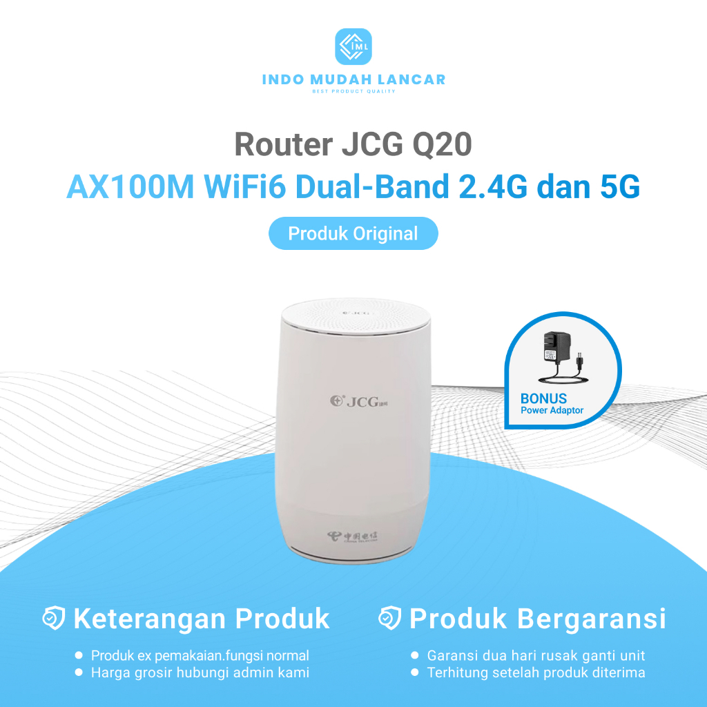 Router JCG Q20 AX1800 Dual-Band 2.4Ghz dan 5.8Ghz Wireless WiFi Bekas Original Bonus Adaptor