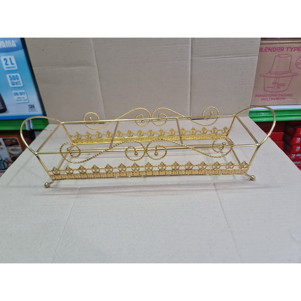 NEW Rak Toples Segi isi 3pcs Stainless Steel GOLD