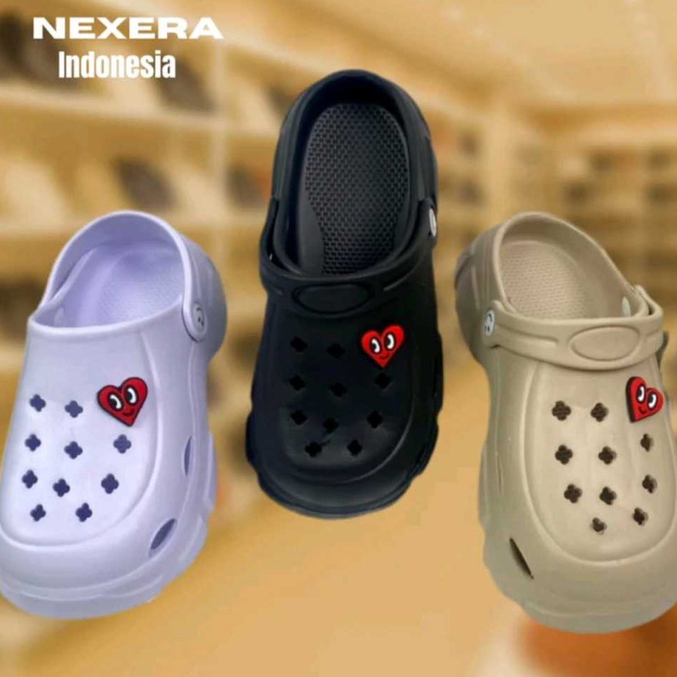 NEXERA Sandal Dewasa Perempuan Sandal Karet Dewasa Cewek dengan Desain Love dan Nyaman untuk Penggun