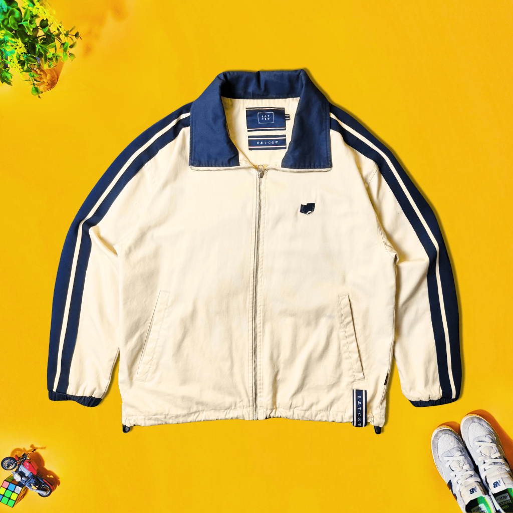 Jacket Tracktop Casual RMT CRW, Size L ke XL LD 116 Full tage oray/ Jacket Harrington Casual