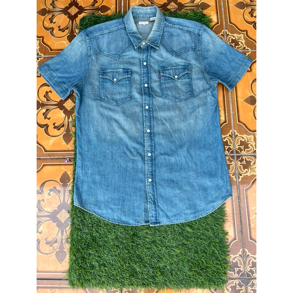 Shirt levis denim kancing batu
