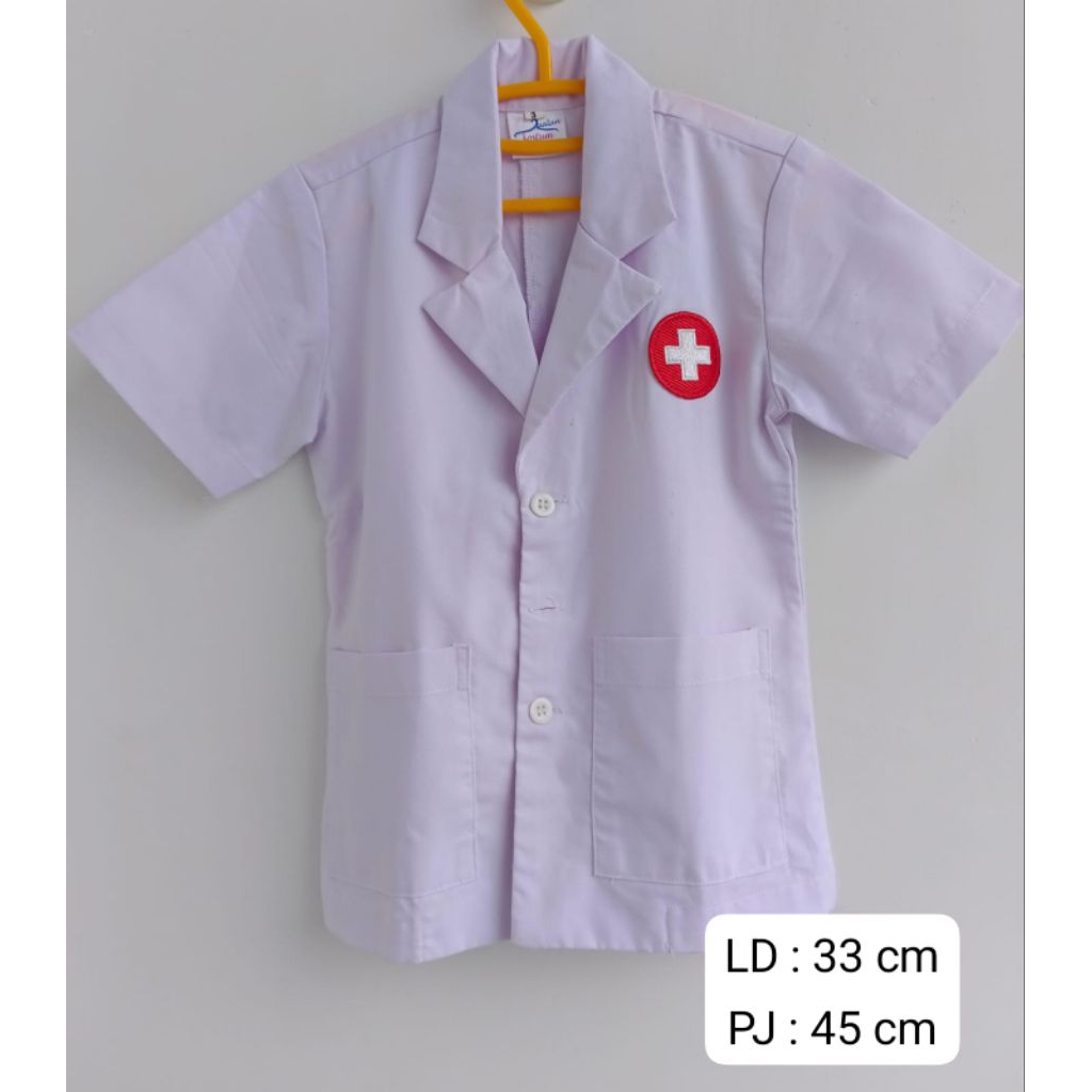 Preloved Jas Baju Kostum Profesi Dokter Anak Perempuan Cewek White Putih 3th