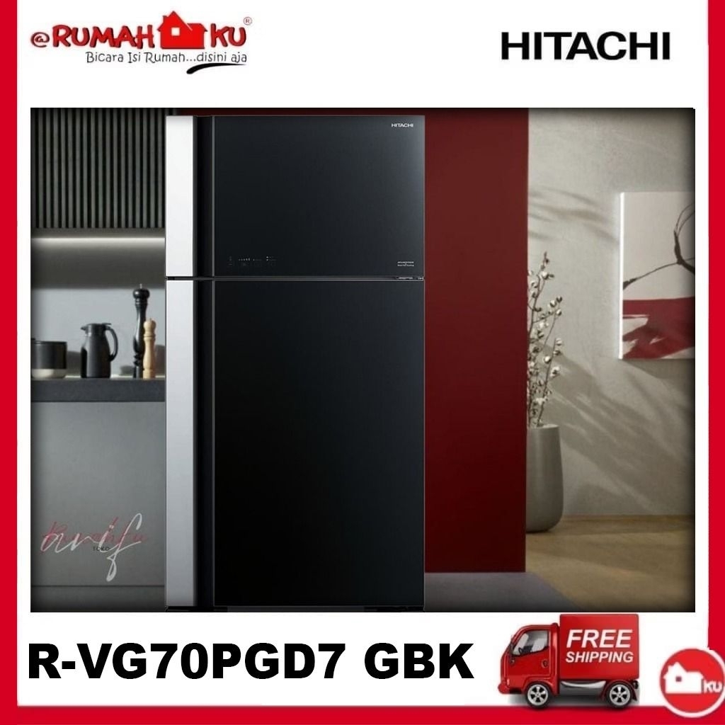 HITACHI KULKAS R-VG70PGD7 GBK KULKAS HITACHI RVG70PGD7 GBK