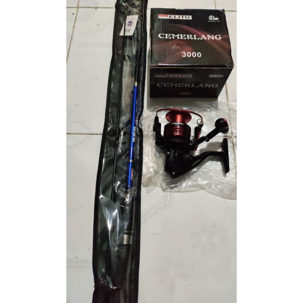 Pancing set joran karbon dan reel 3000