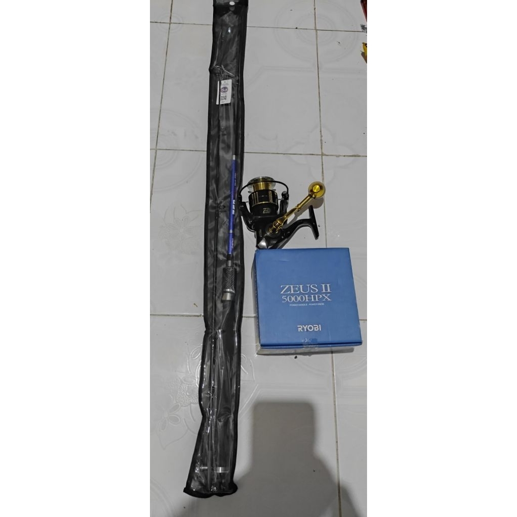 Pancing set joran karbon dan reel Ryobi 5000