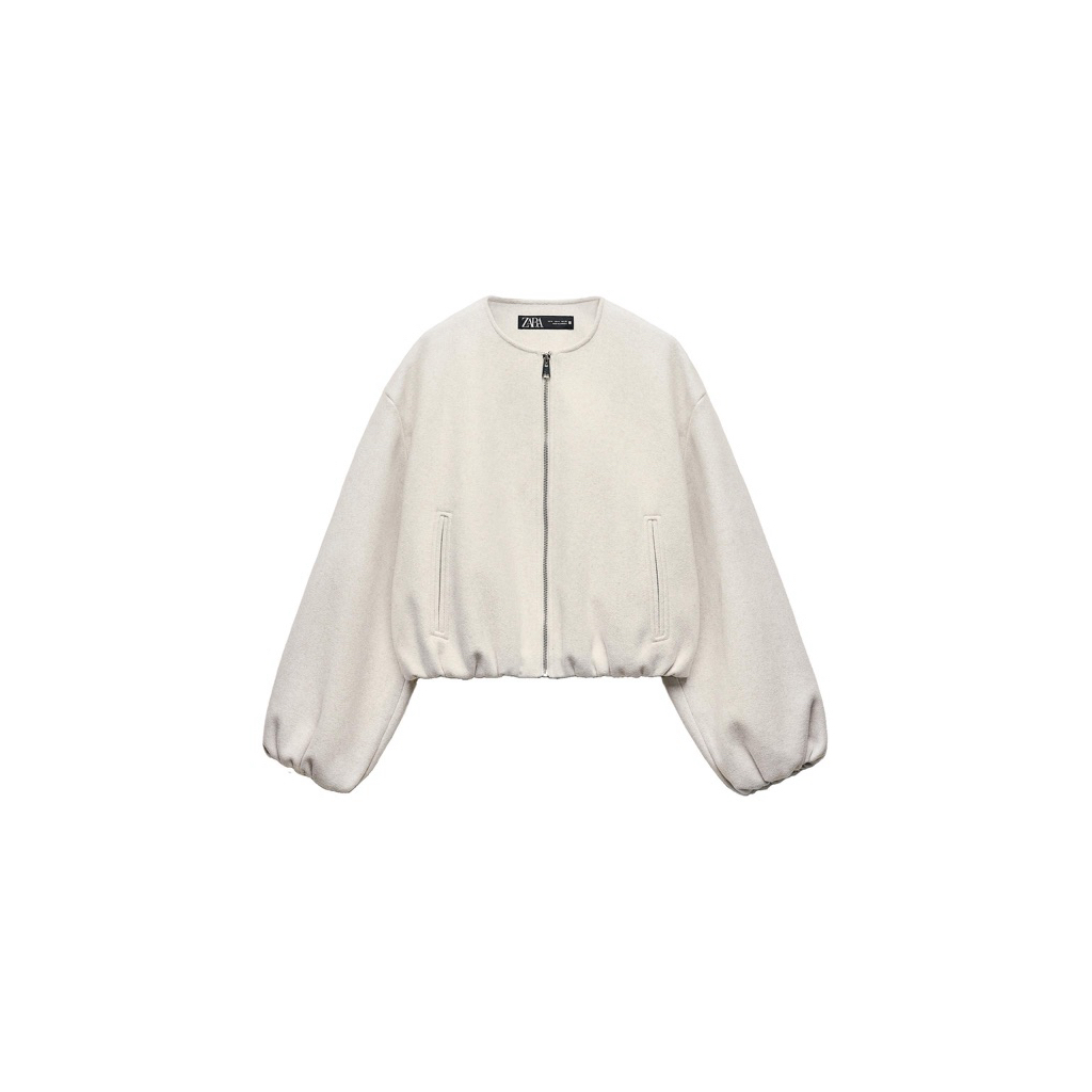Zara Bomber Jacket Light Cream BNWT
