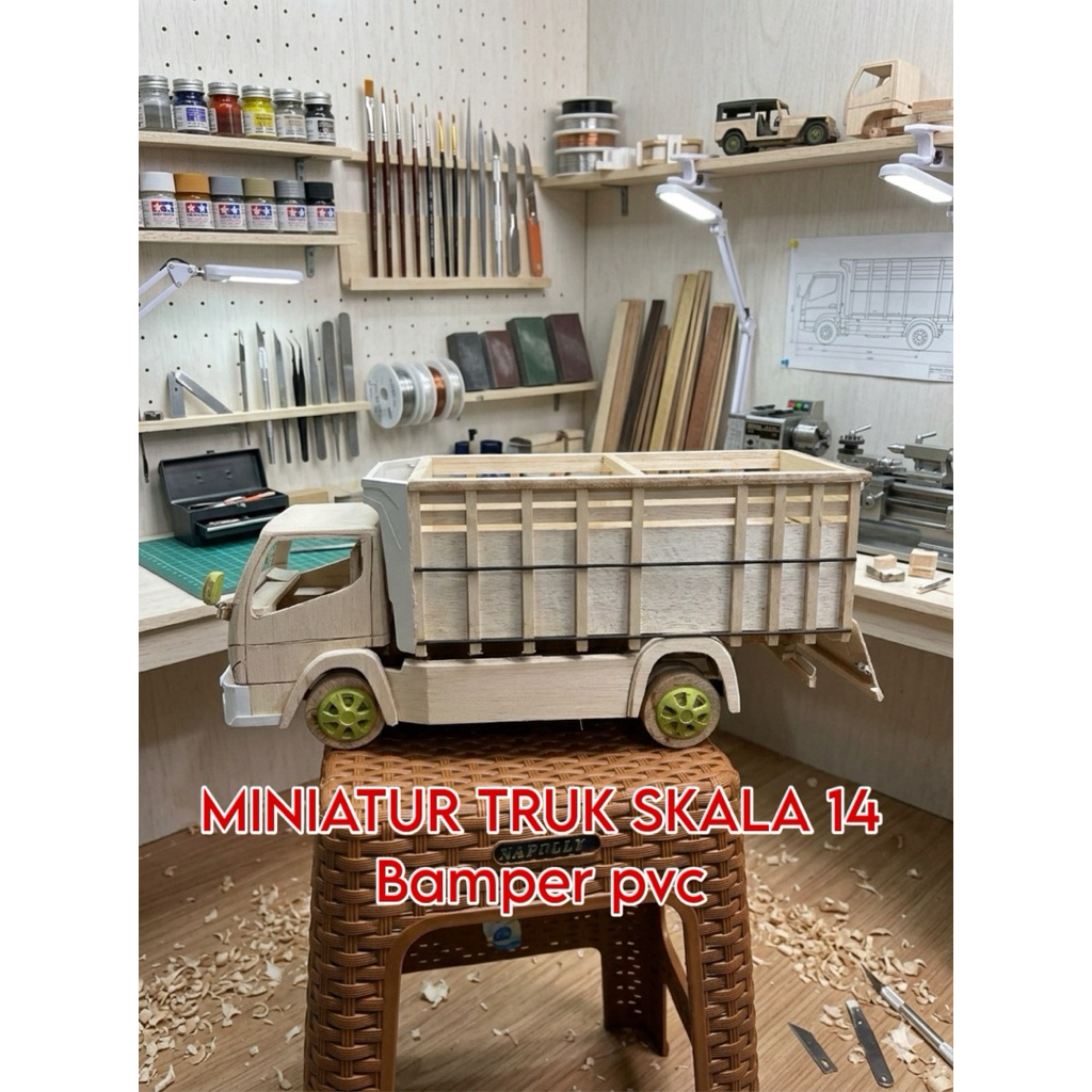 MINIATUR TRUK OLENG SKALA 1:14 MBOIS BAMPER PVC
