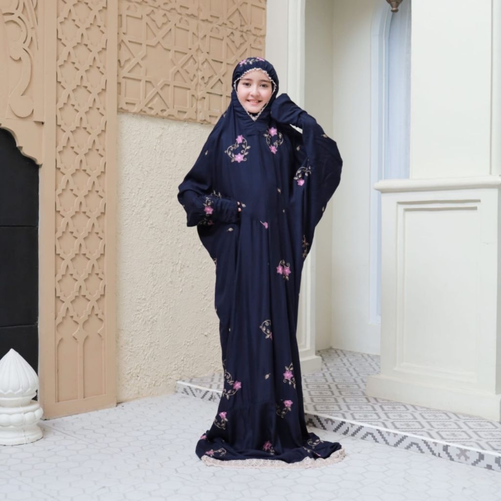 mukena terusan rayon anak remaja bahan rayon