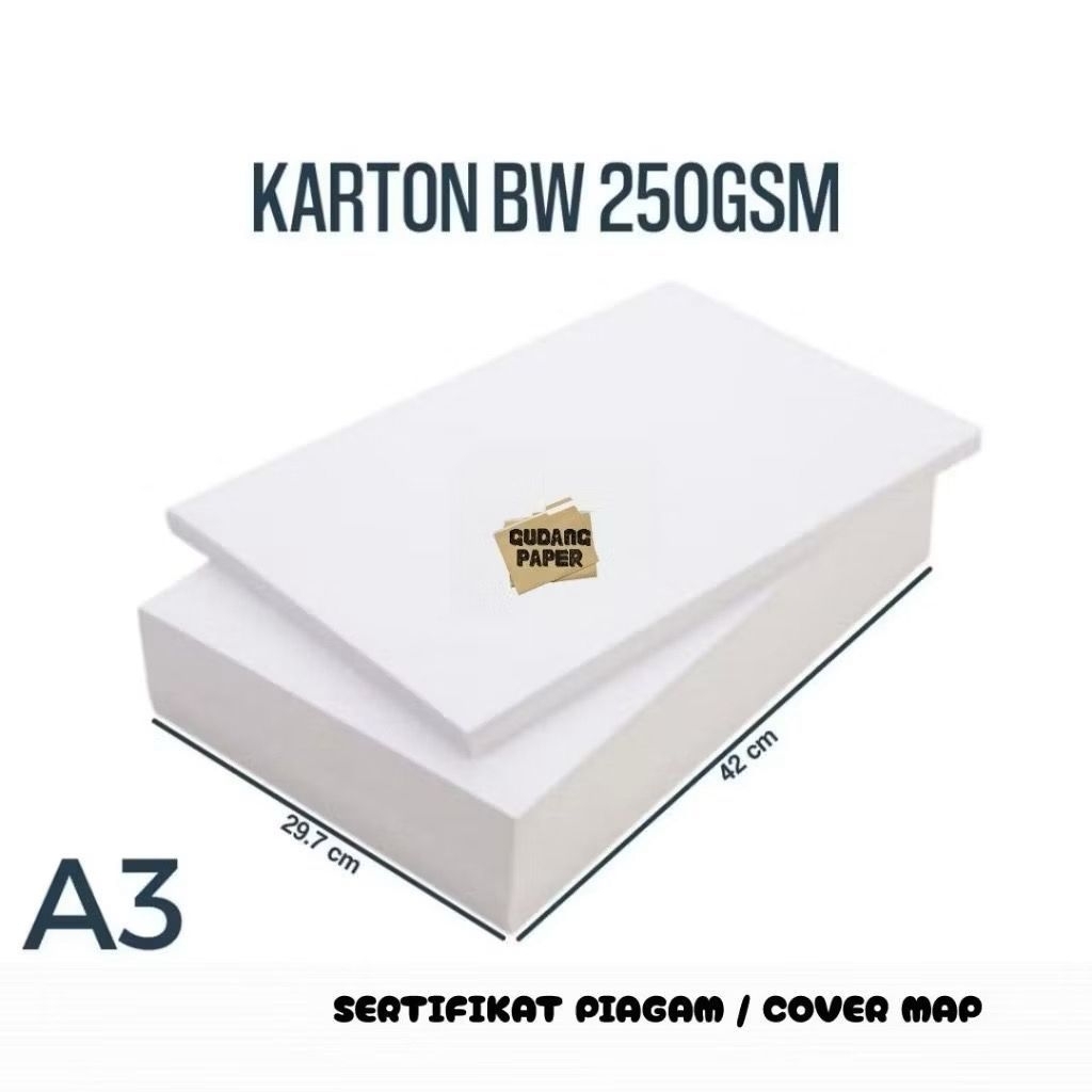Kertas BW 250gsm A3 isi 100 lembar / Kertas Karton BW